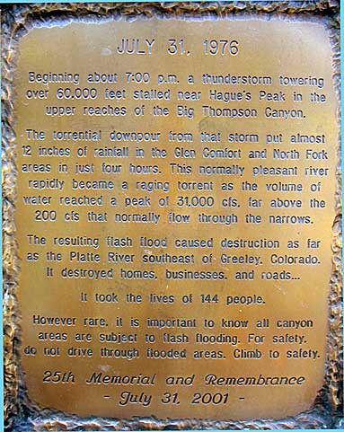 History – 1976 Big Thompson Flood Memorial